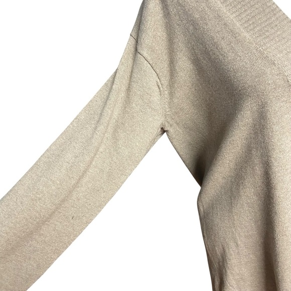 J.Jill Pure Jill Women Tan Cotton Cashmere V-Neck Pullover Tunic Sweater Size S - Picture 4 of 10
